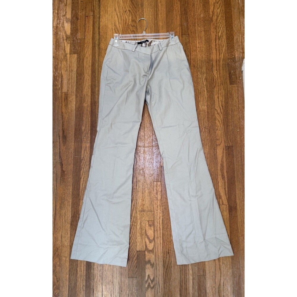 Tahari Women's Flare Wide Leg Beige Gray Khaki Pants Career Trousers Size 4